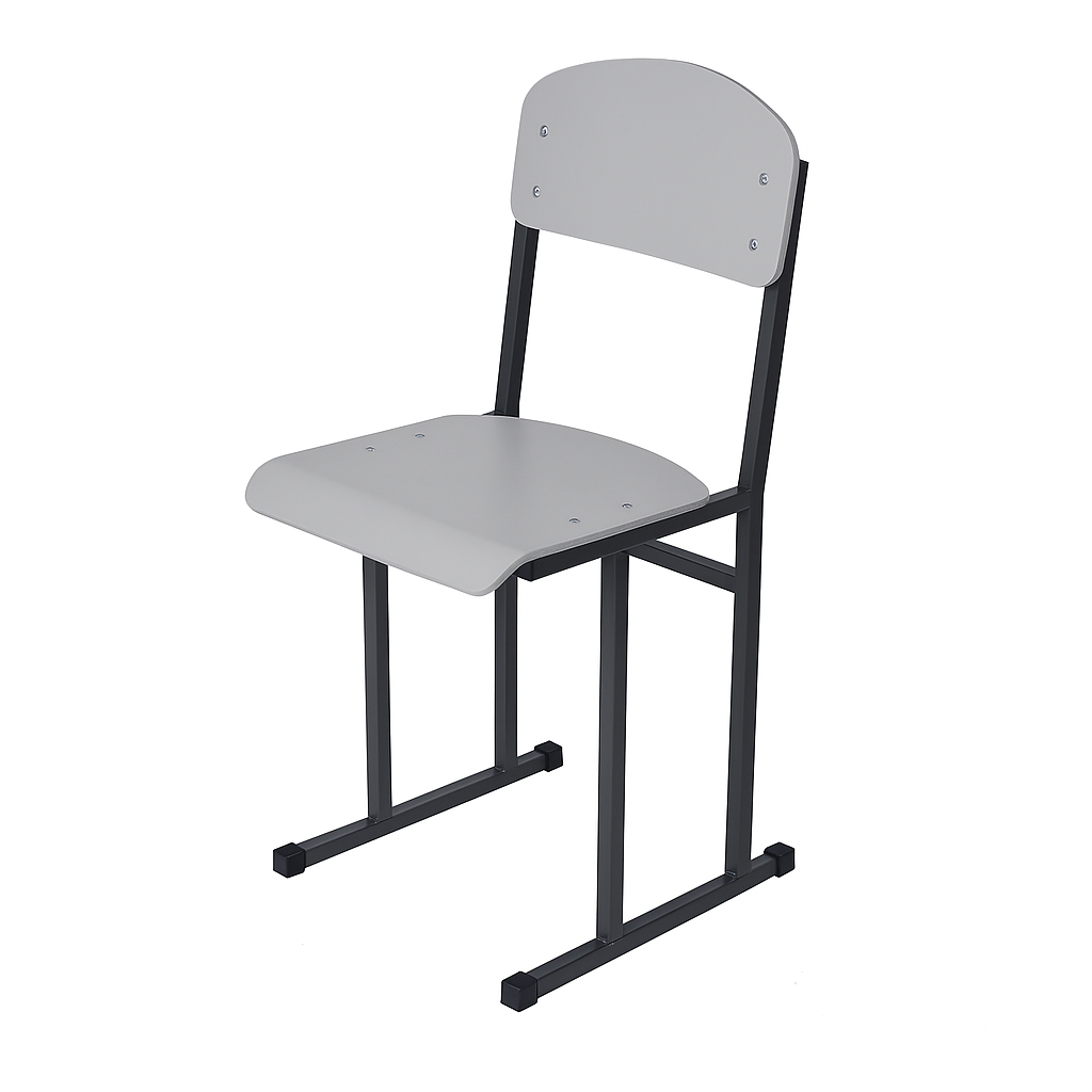 Стілець учнівський полозковий, ростова група №6, на металевому каркасі (квадратна труба), ЛЕЛЕКА, 380х445х855 мм.